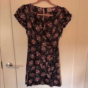 Vintage Juicy Couture SilkNavy Dress with Orange Pattern